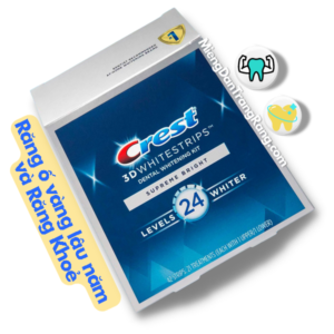 Miếng dán trắng răng Crest 3D Whitestrips Supreme Bright